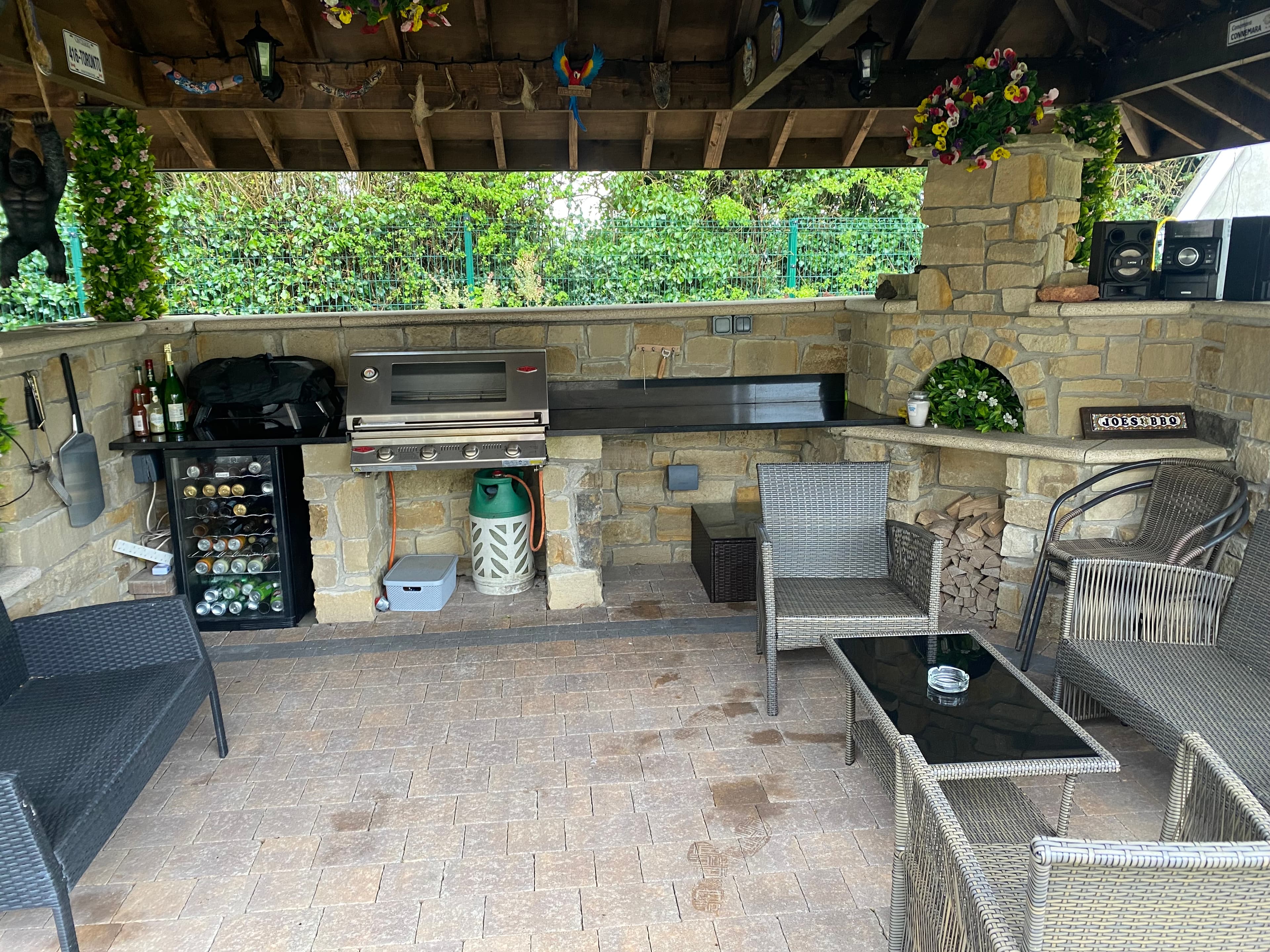 Paving and landscaping around gazebo spa area in Castletown, Meath