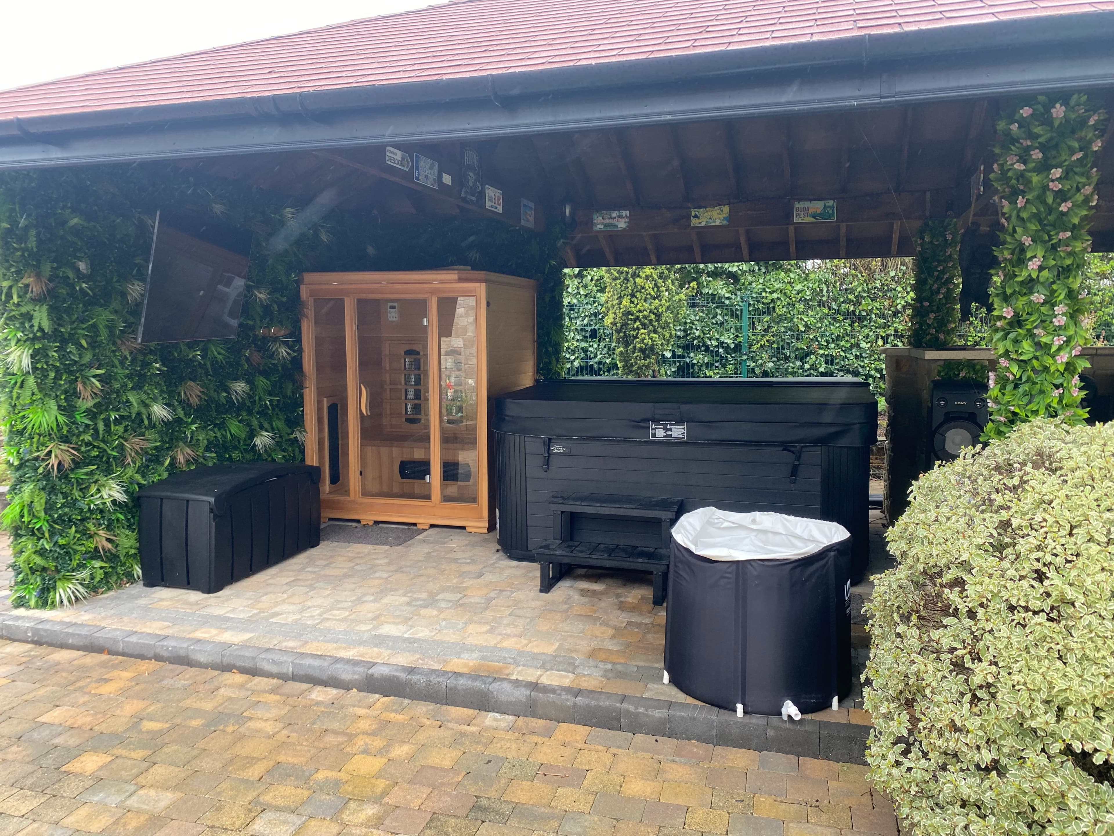 Patio paving around custom gazebo in Castletown, Meath