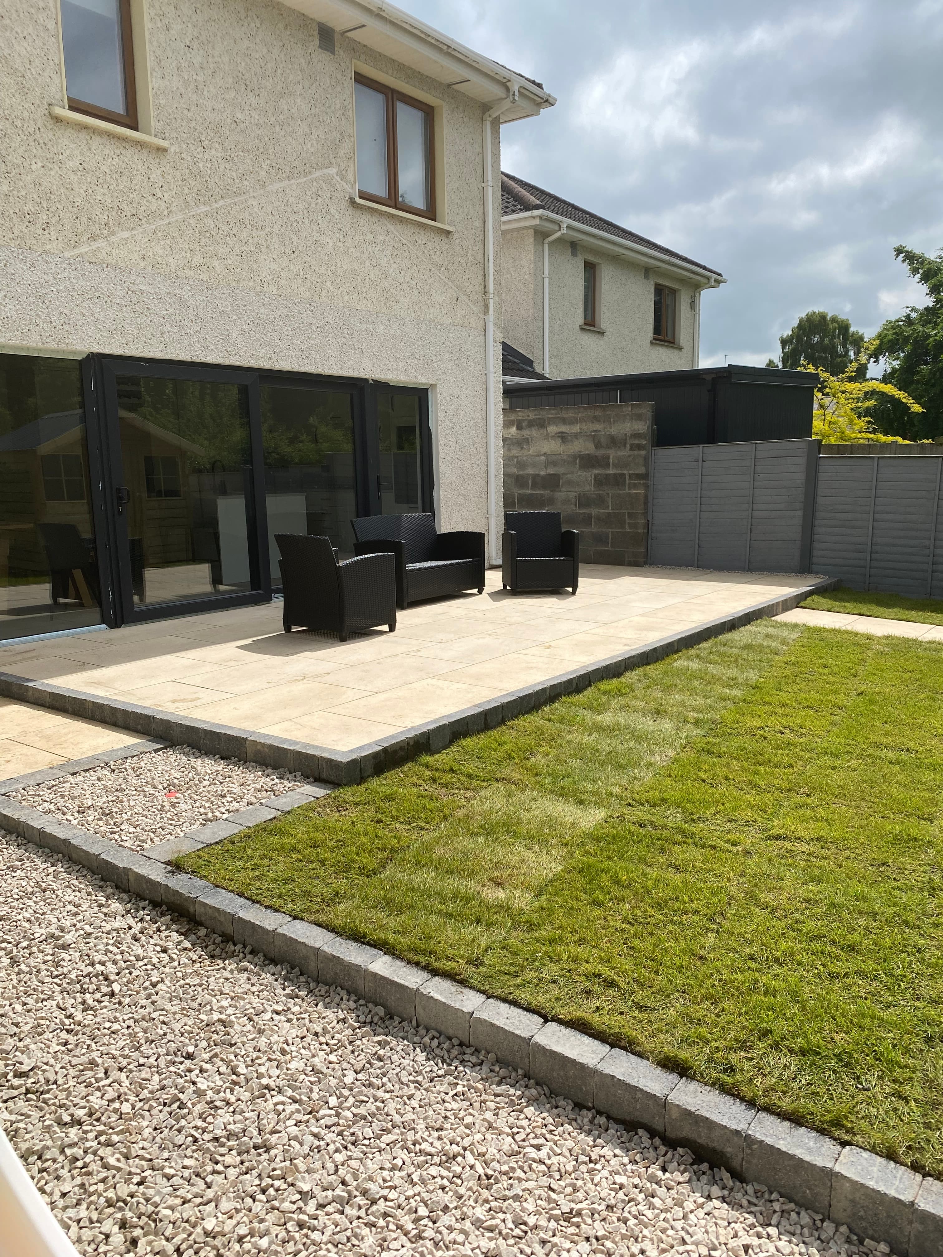 Porcelain patio path detail in Navan, Meath