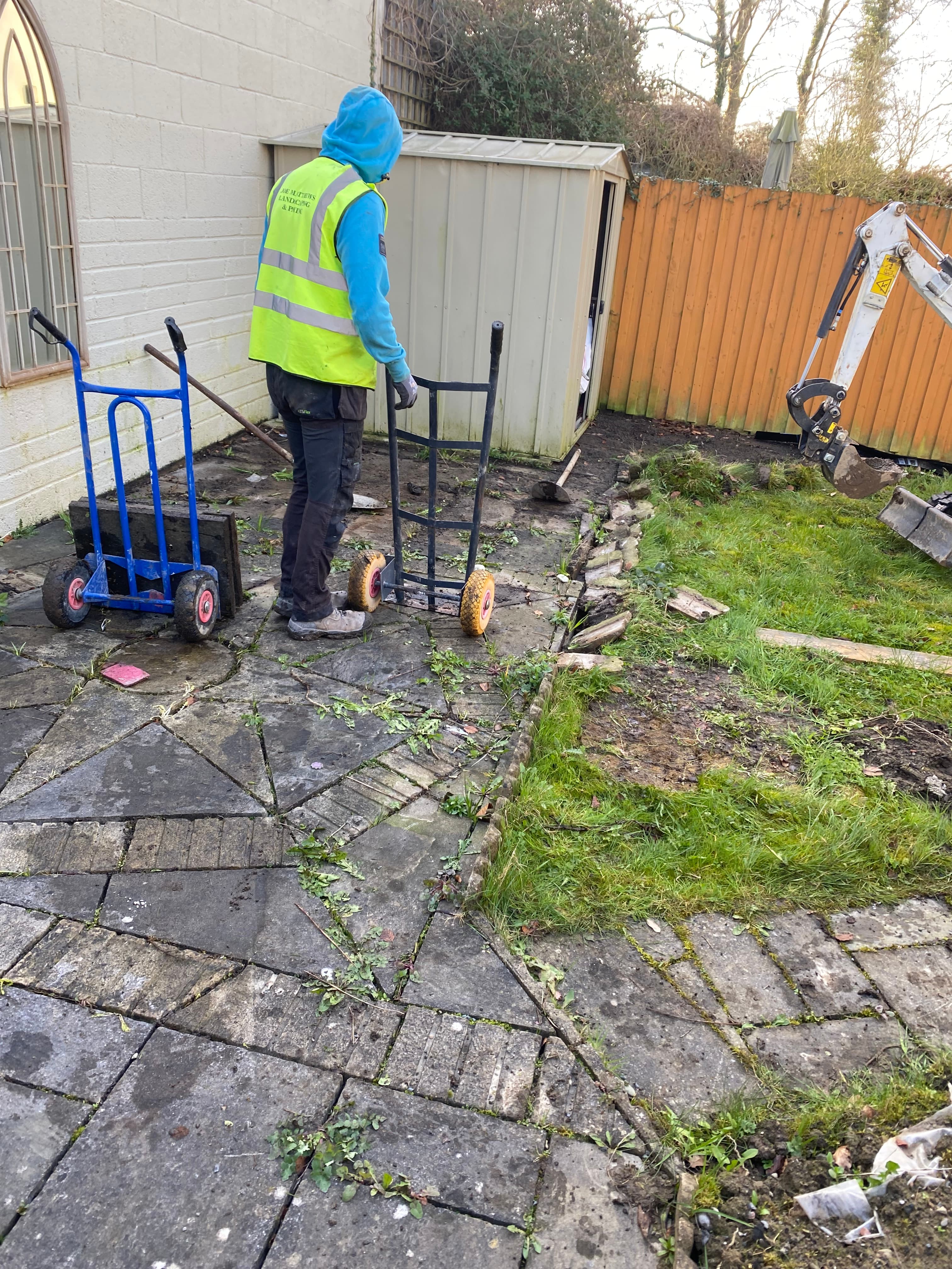 Garden before patio installation in Johnstown, Meath