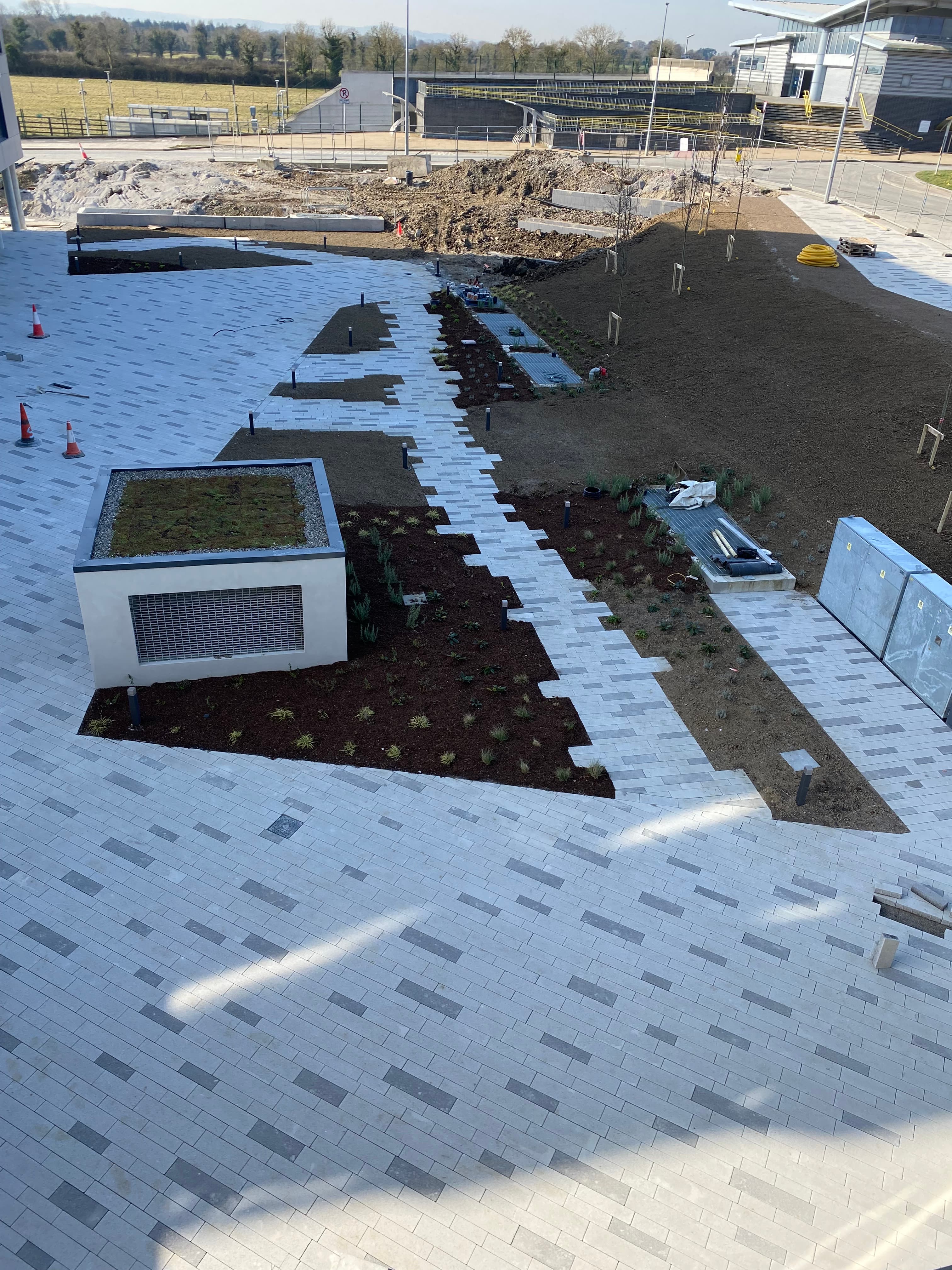 Paving progress photo showing patio installation in Clonsilla, Dublin