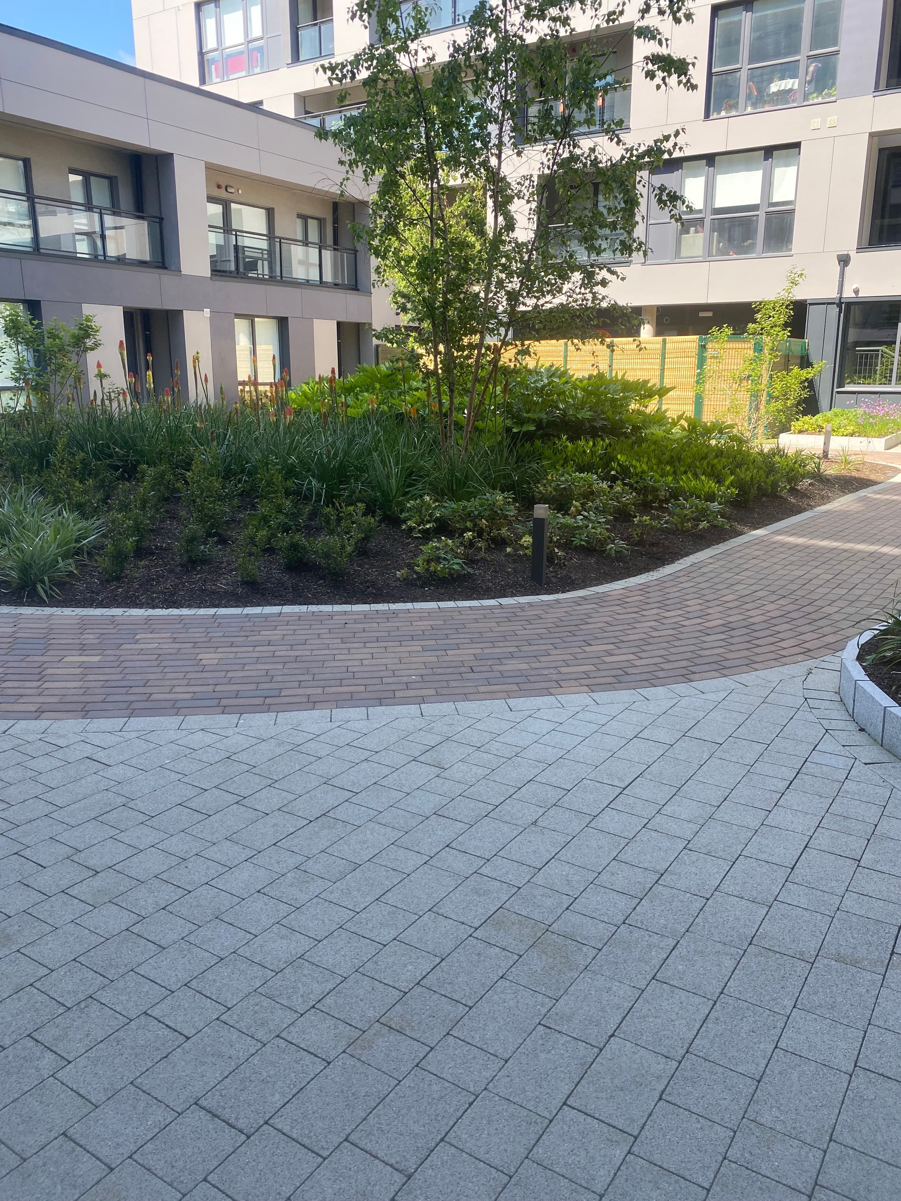 Commercial patio paving installation in Clonsilla, Dublin