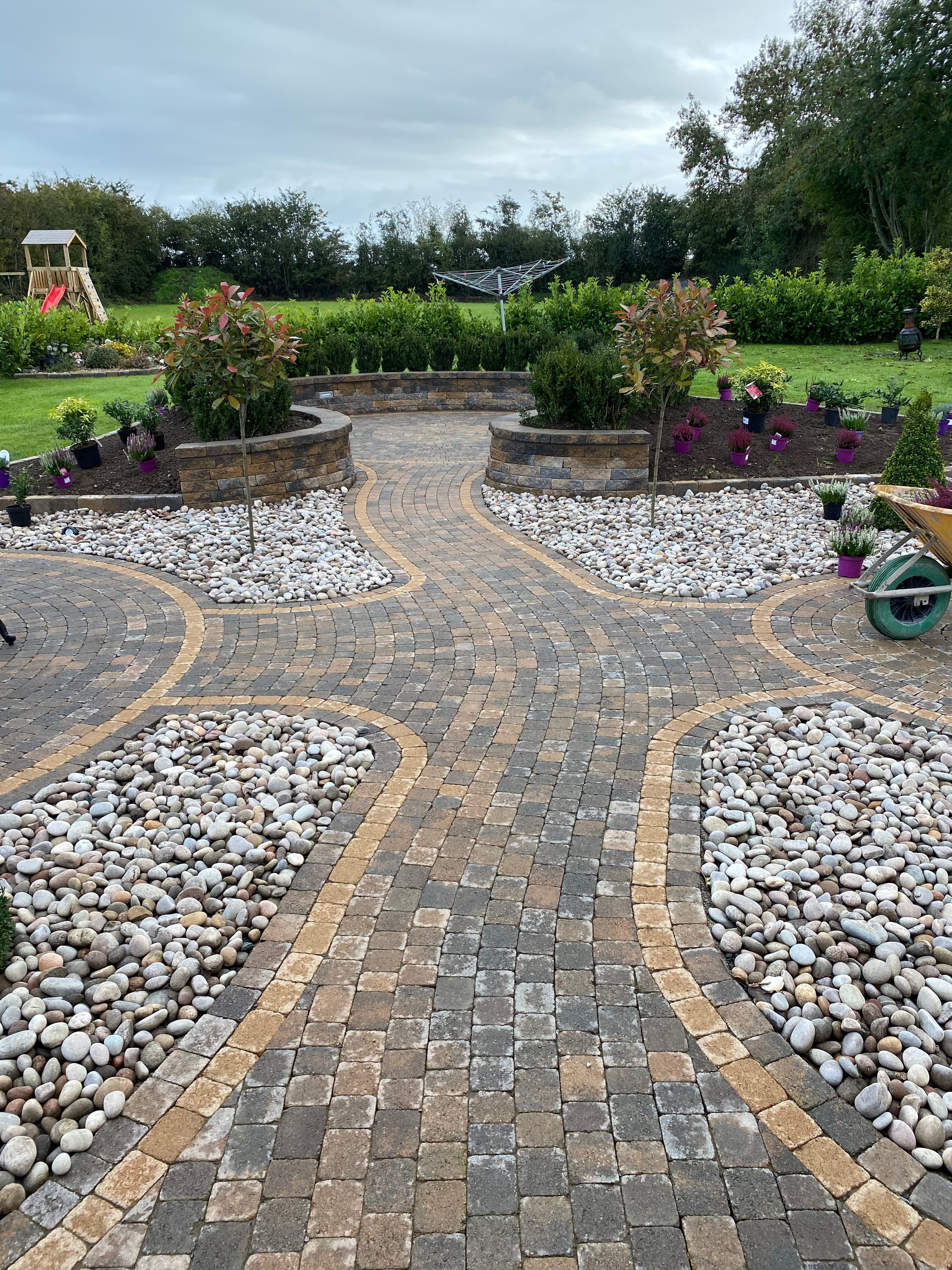 Circular paving path detail in Castletown, Meath