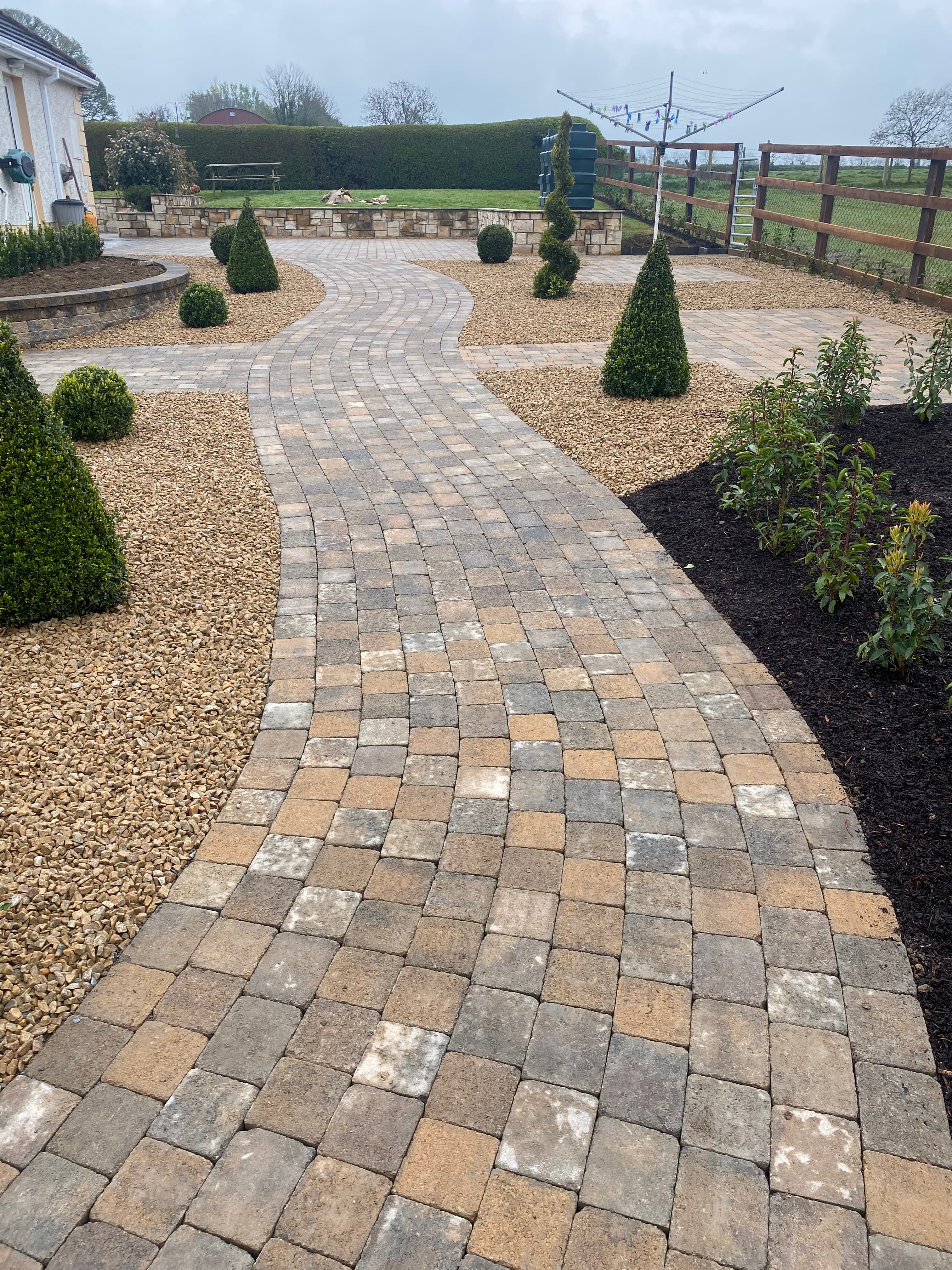 Paved garden path detail in Wilkinstown, Meath