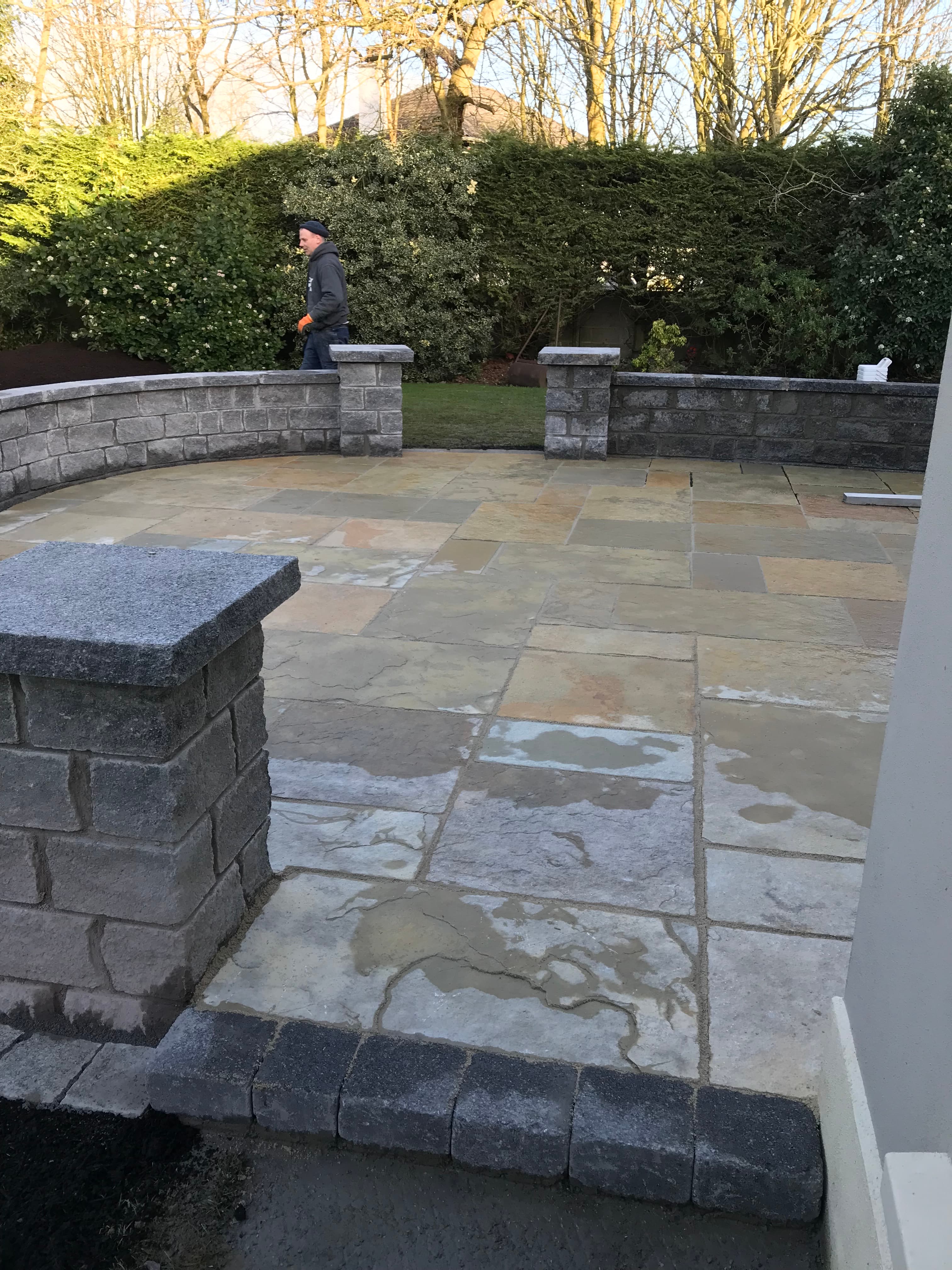 Patio and walling detail in Clonee, Dublin