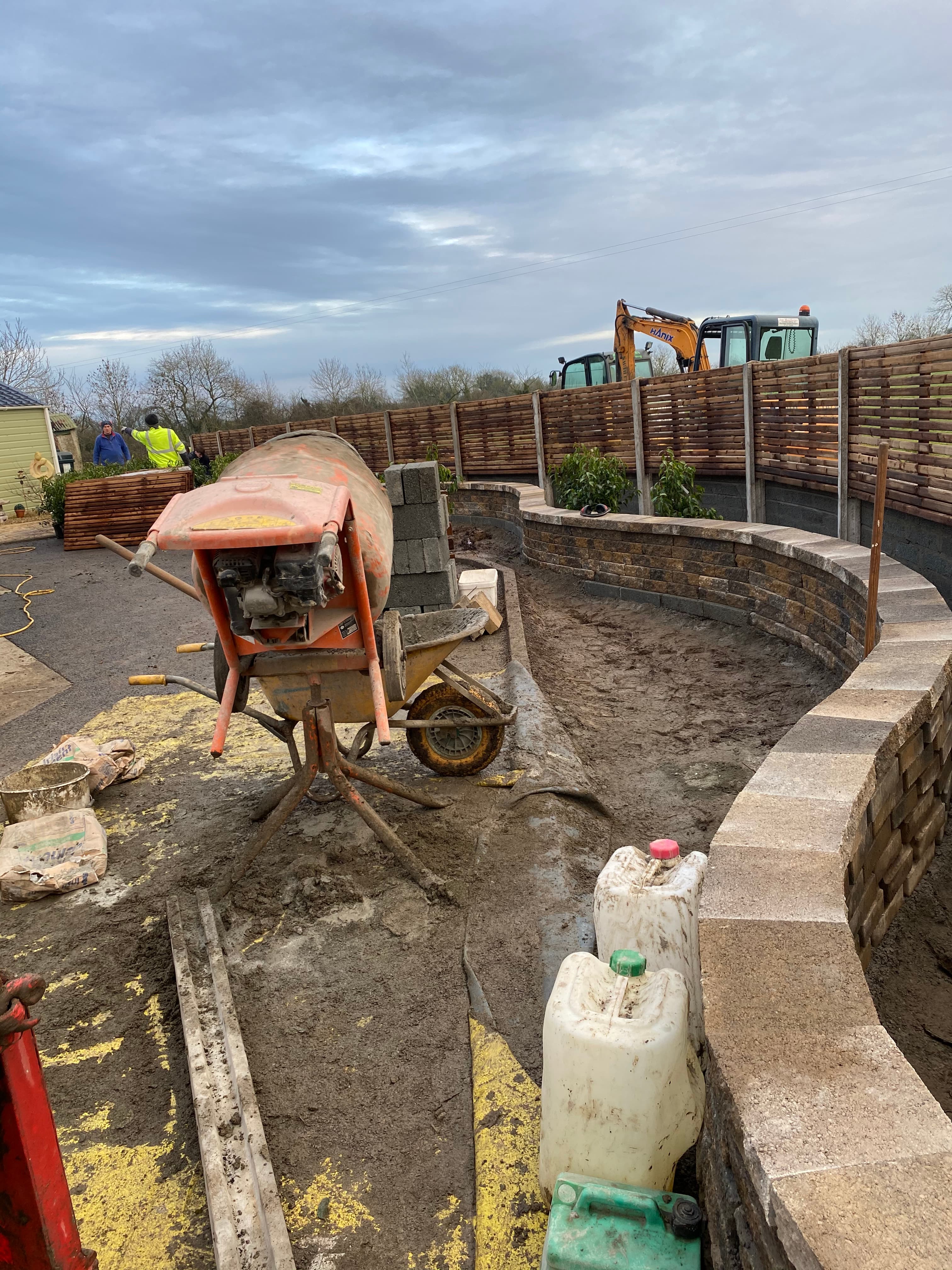 Fencing and walling installation in progress in Cortown, Meath
