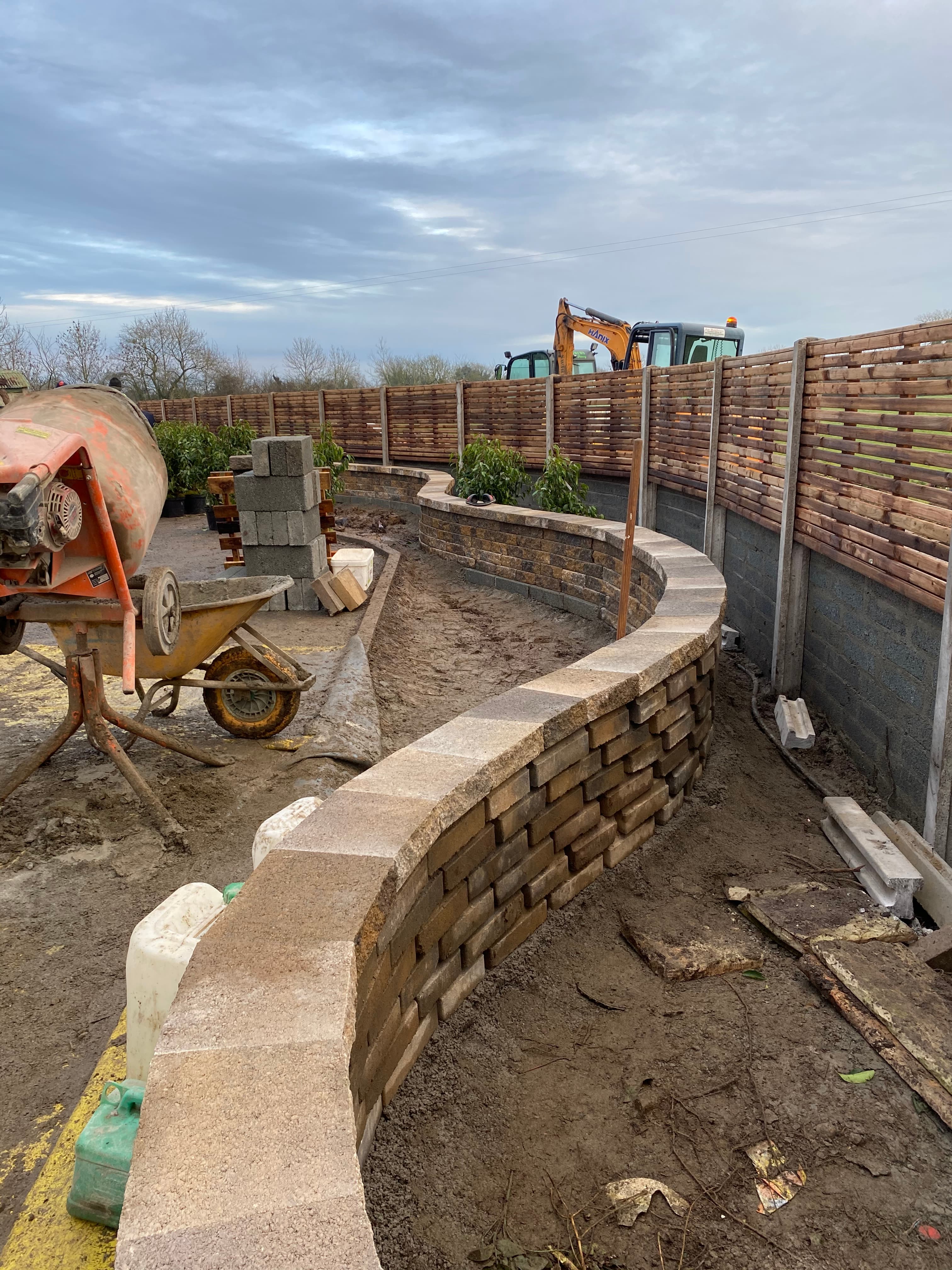 Walling construction in progress in Cortown, Meath